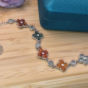 Floral Multicolor Jade Bracelet